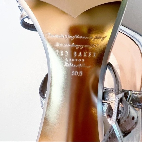 Ted Baker Triam Silver Triple Strap Sandal Size 39.5 - Picture 11 of 16